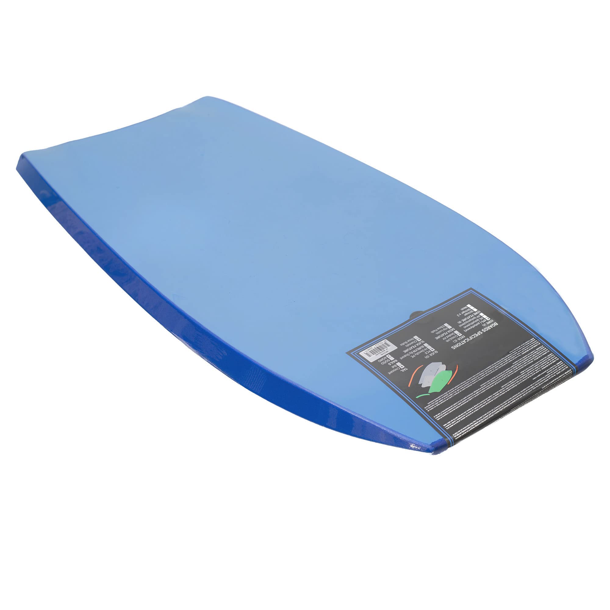 Bodyboard adulte et adolescent Fetch 50, planche de surf haute performance avec stringer et leash spiralé, bleu marine