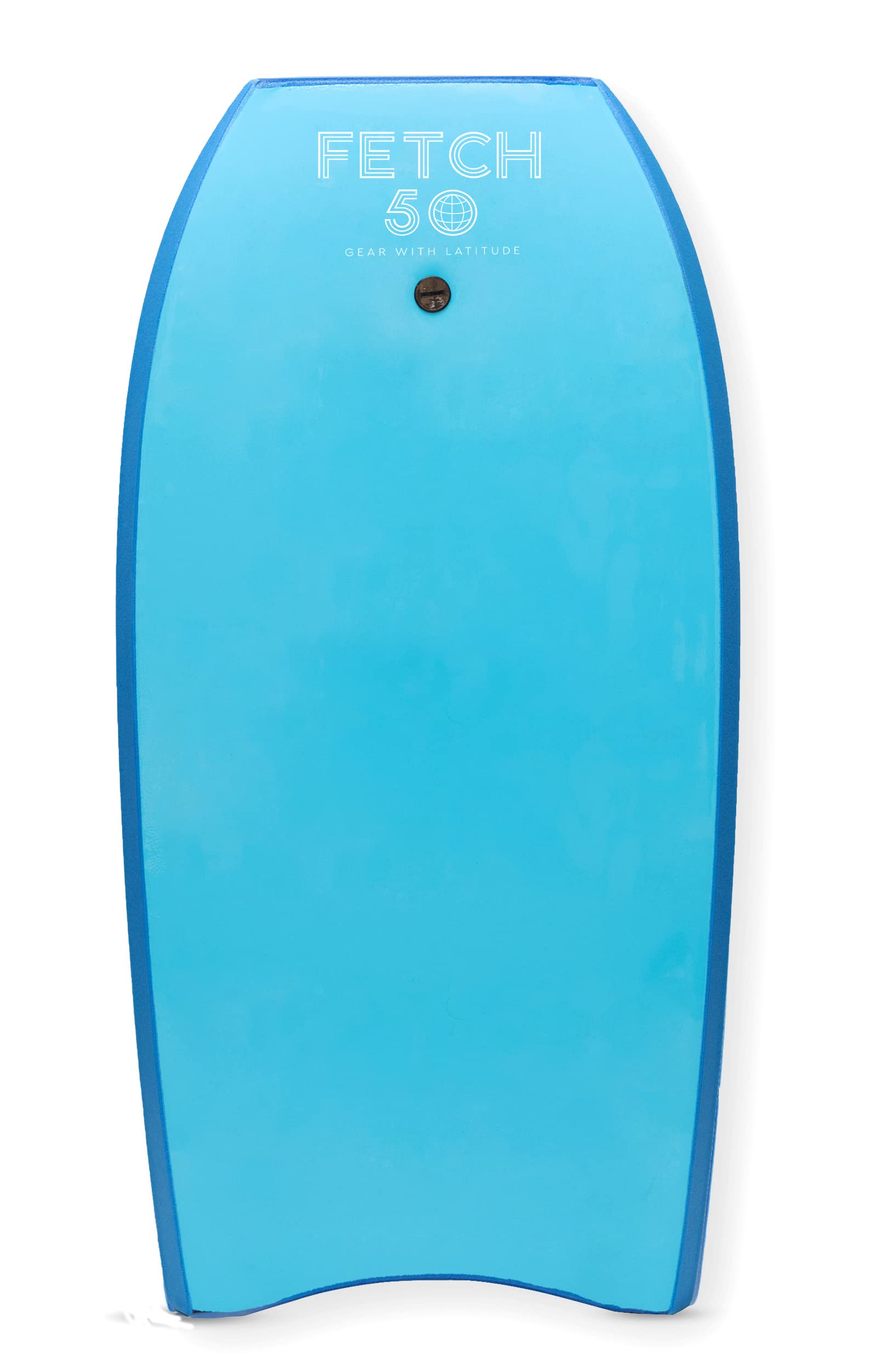 Bodyboard adulte et adolescent Fetch 50, planche de surf haute performance avec stringer et leash spiralé, bleu marine